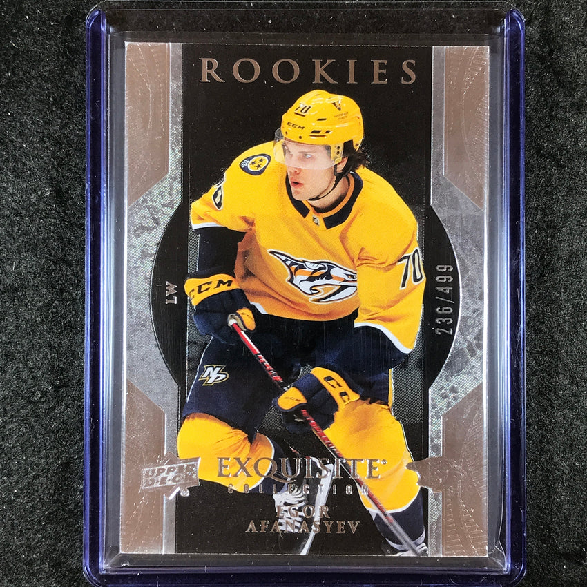 2023-24 UD Ice Hockey EGOR AFANASYEV Exquisite Collection Rookies Base 236/499