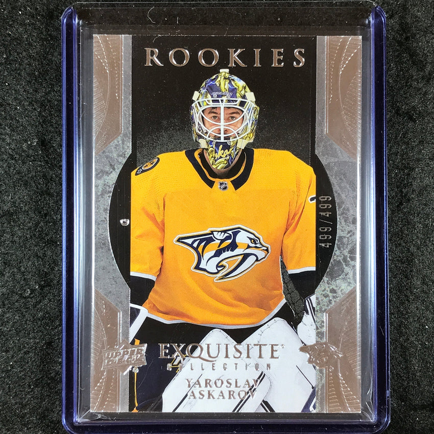 2023-24 UD Ice Hockey YAROSLAV ASKAROV Exquisite Collection Rookies Base 499/499