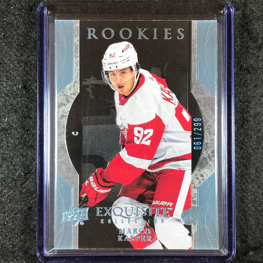 2023-24 UD Ice Hockey MARCO KASPER Exquisite Collection Rookies Blue 61/299