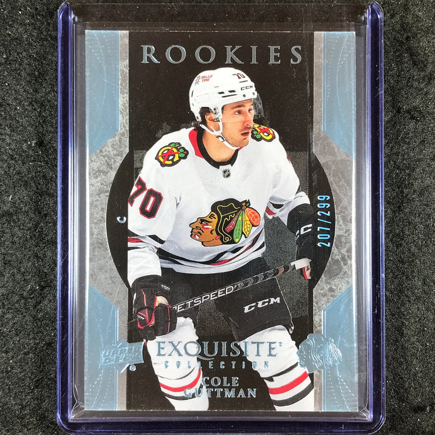 2023-24 UD Ice Hockey COLE GUTTMAN Exquisite Collection Rookies Blue 207/299