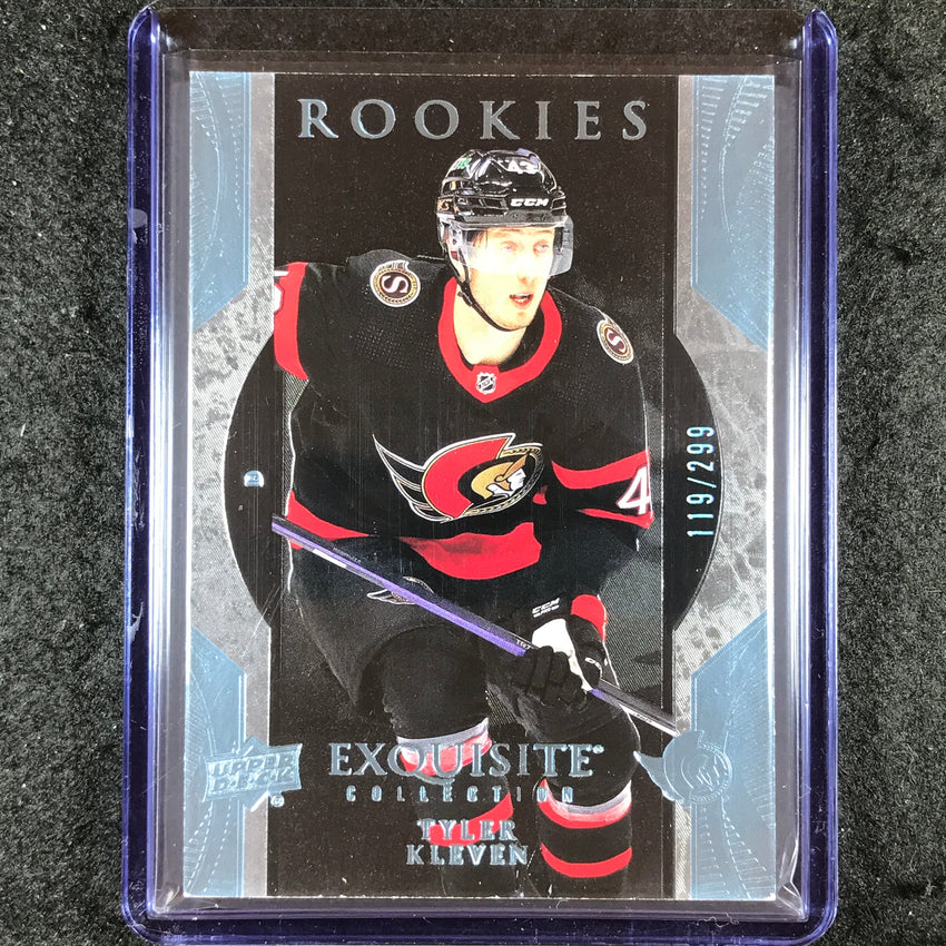 2023-24 UD Ice Hockey TYLER KLEVEN Exquisite Collection Rookies Blue 119/299