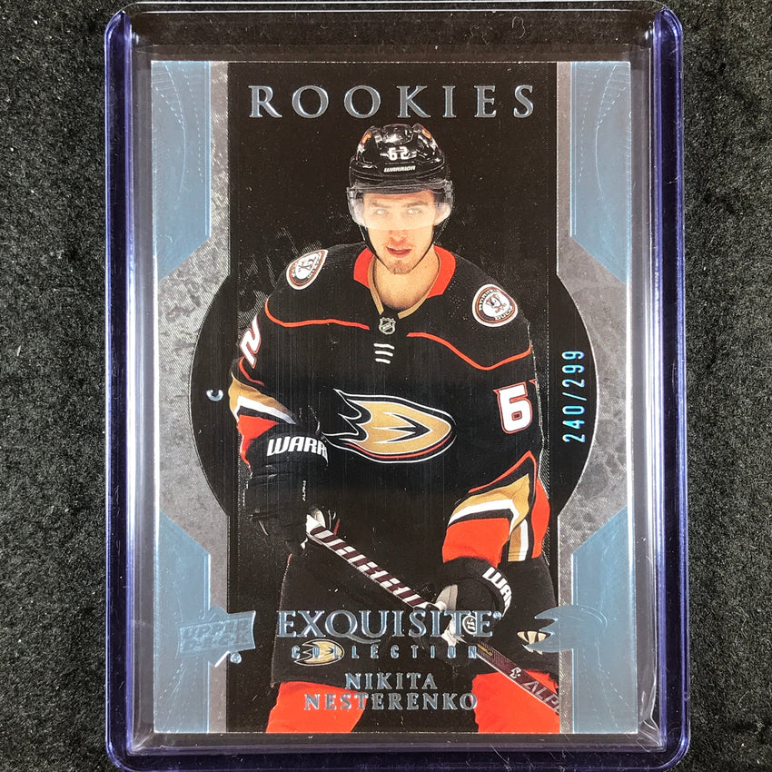 2023-24 UD Ice Hockey NIKITA NESTERENKO Exquisite Collection Rookie Blue 240/299