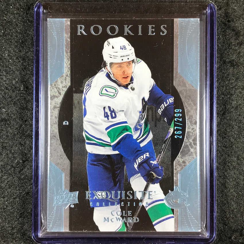 2023-24 UD Ice Hockey COLE MCWARD Exquisite Collection Rookies Blue 267/299