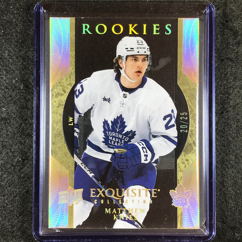 2023-24 UD Ice Hockey MATTHEW KNIES Exquisite Collections Rookies Gold 20/25