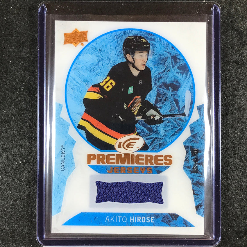 2023-24 UD Ice Hockey AKITO HIROSE Ice Premiers Rookie Jersey Relic #AH
