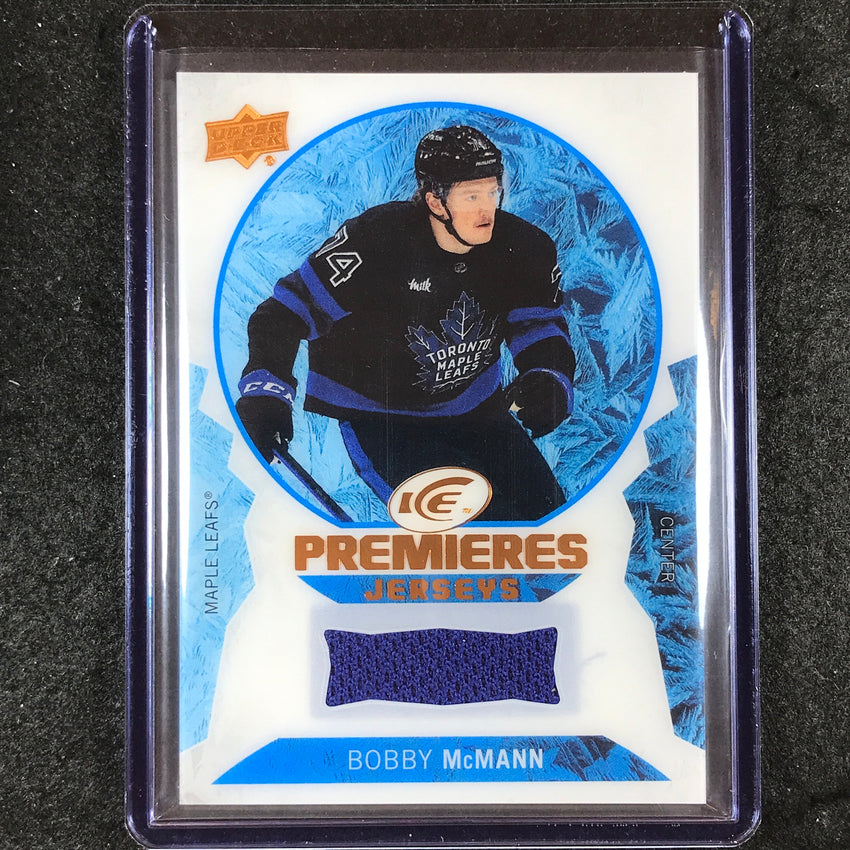 2023-24 UD Ice Hockey BOBBY MCMANN Ice Premiers Rookie Jersey Relic #BM