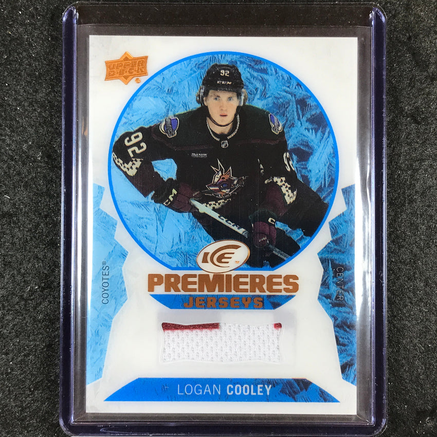 2023-24 UD Ice Hockey LOGAN COOLEY Ice Premiers Rookie Jersey Relic #LC