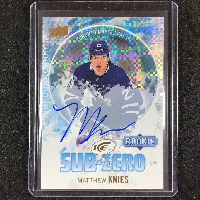 202324 UD Ice Hockey MATTHEW KNIES Sub Zero Blue Rookie Auto 66