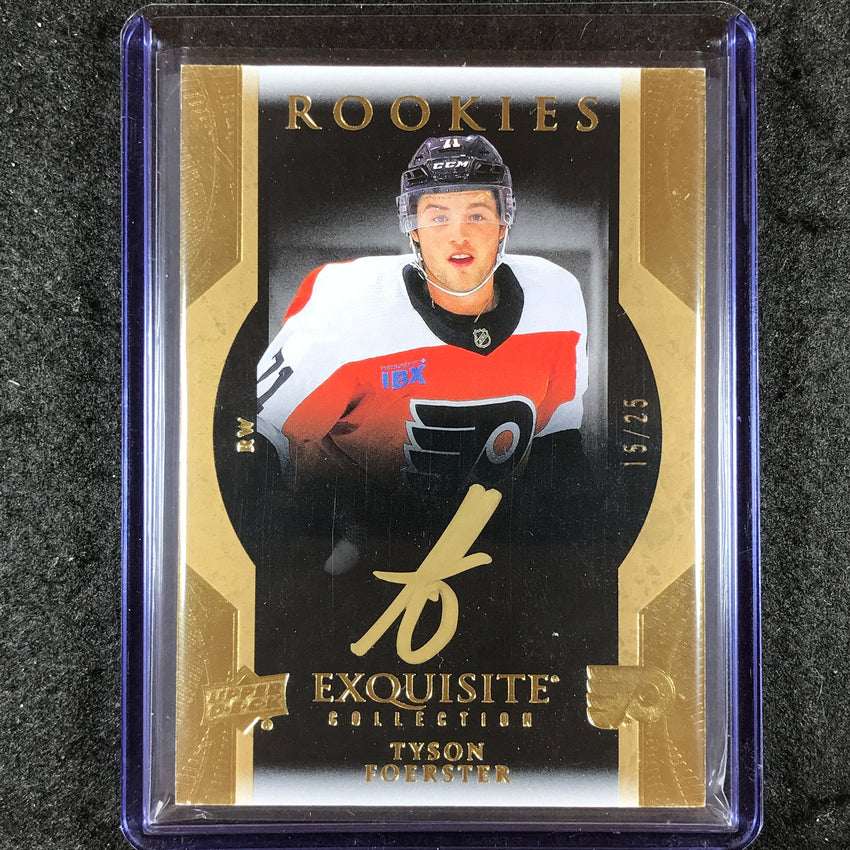 2023-24 UD Ice Hockey TYSON FOERSTER Exquisite Colleciton Rookie Auto Gold 15/25
