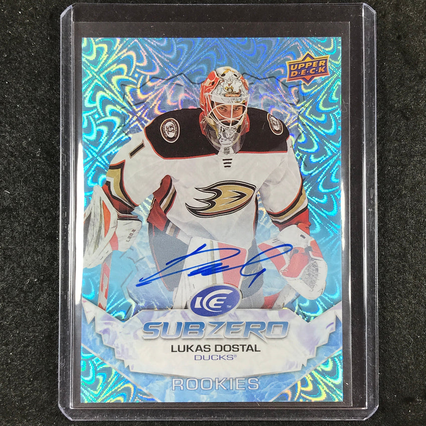 2023-24 UD Ice Hockey LUKAS DOSTAL 22-23 Update Sub Zero Rookies Blue Auto #DO