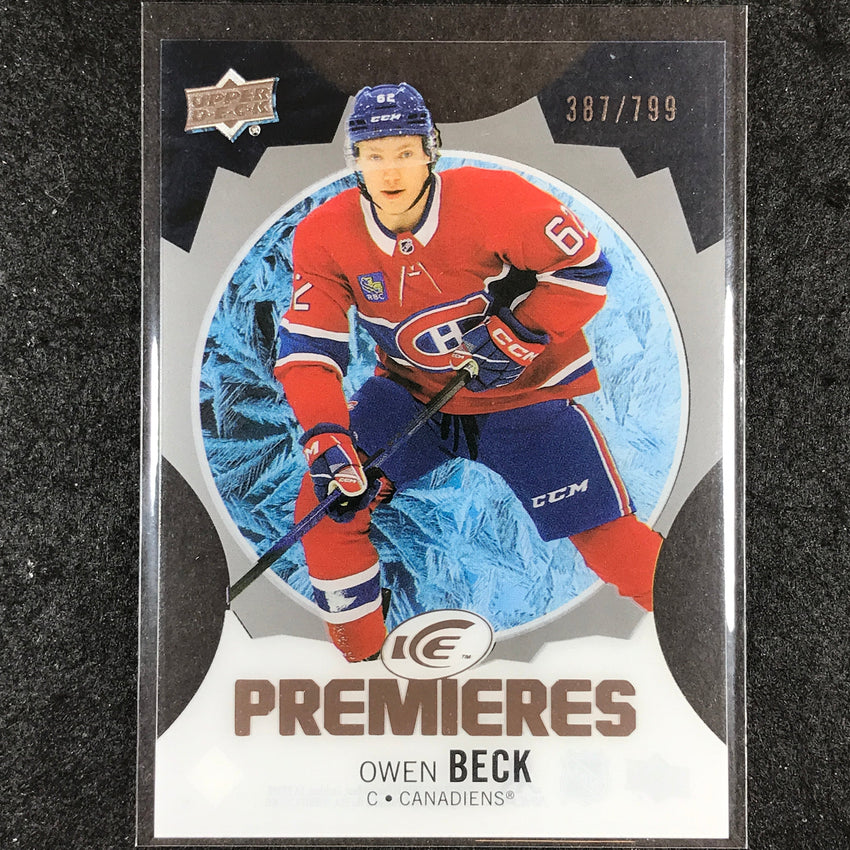 2023-24 UD Ice Hockey OWEN BECK Ice Premiers Rookie Base /799 #204