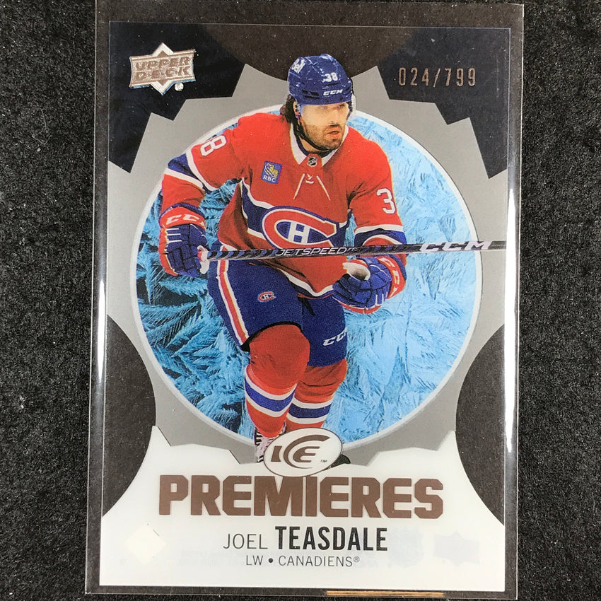 2023-24 UD Ice Hockey JOEL TEASDALE Ice Premiers Rookie Base /799 #206