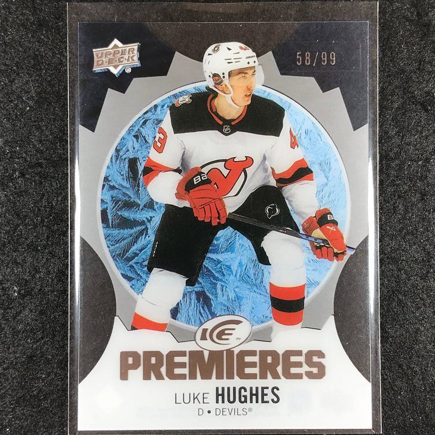 2023-24 UD Ice Hockey LUKE HUGHES Ice Premiers Rookie Base /999 #245