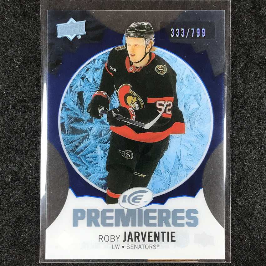 2023-24 UD Ice Hockey ROBY JARVENTIE Ice Premiers Rookie Blue /799 #158