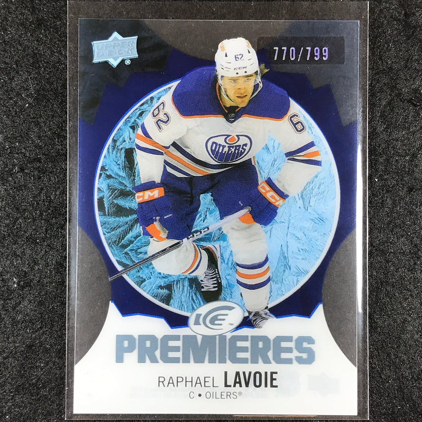 2023-24 UD Ice Hockey RAPHAEL LAVOIE Ice Premiers Rookie Blue /799 #164