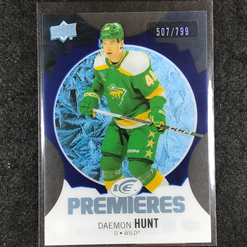 2023-24 UD Ice Hockey DAEMON HUNT Ice Premiers Rookie Blue /799 #174