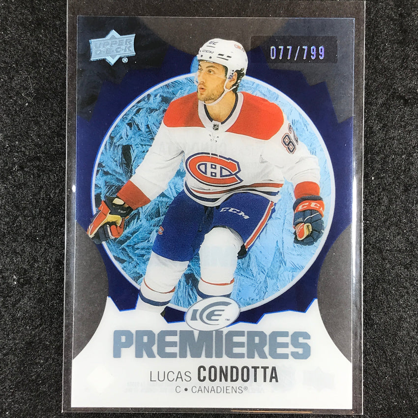 2023-24 UD Ice Hockey LUCAS CONDOTTA Ice Premiers Rookie Blue /799 #186