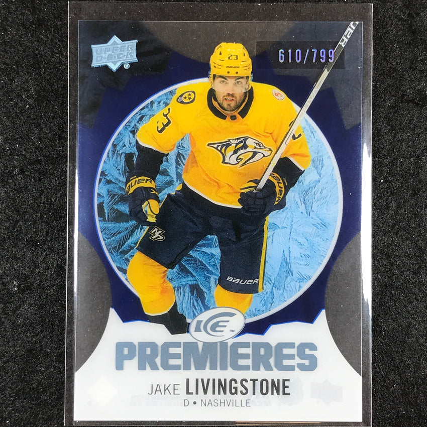 2023-24 UD Ice Hockey JAKE LIVINGSTONE Ice Premiers Rookie Blue /799 #197