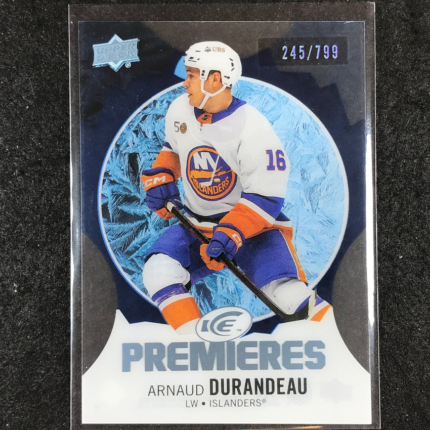 2023-24 UD Ice Hockey ARNAUD DURANDEAU Ice Premiers Rookie Blue /799 #217