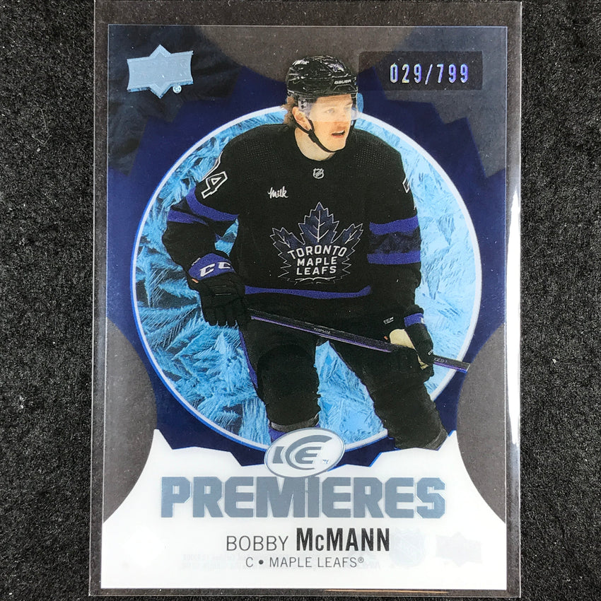 2023-24 UD Ice Hockey BOBBY MCMANN Ice Premiers Rookie Blue /799 #221