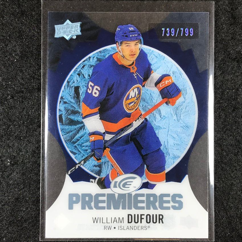 2023-24 UD Ice Hockey WILLIAM DUFOUR Ice Premiers Rookie Blue /799 #230