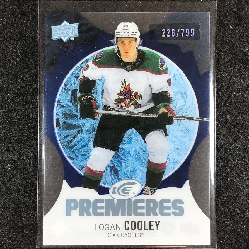 2023-24 UD Ice Hockey LOGAN COOLEY Ice Premiers Rookie Blue /799 #246