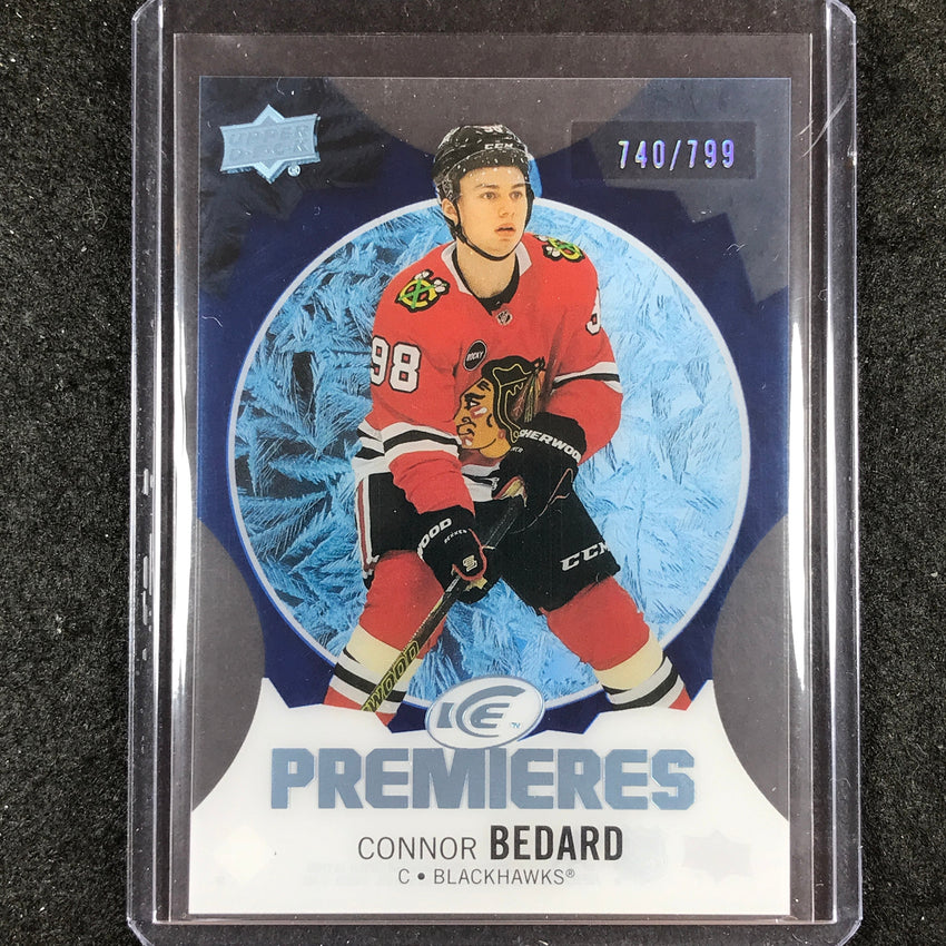 2023-24 UD Ice Hockey CONNOR BEDARD Ice Premiers Rookie Blue /799 #250