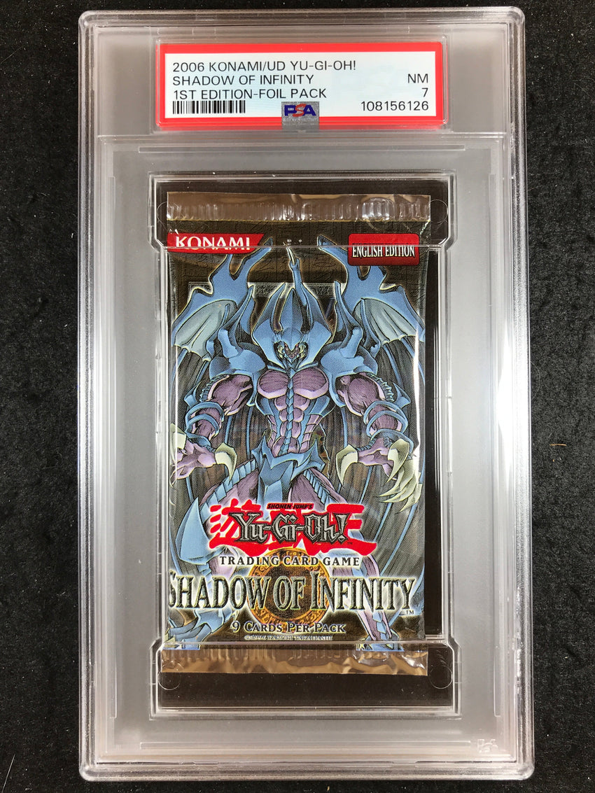 PSA 7 Yu-Gi-Oh 2006 Shadows Of Infinity 1st Edition Booster Pack 126