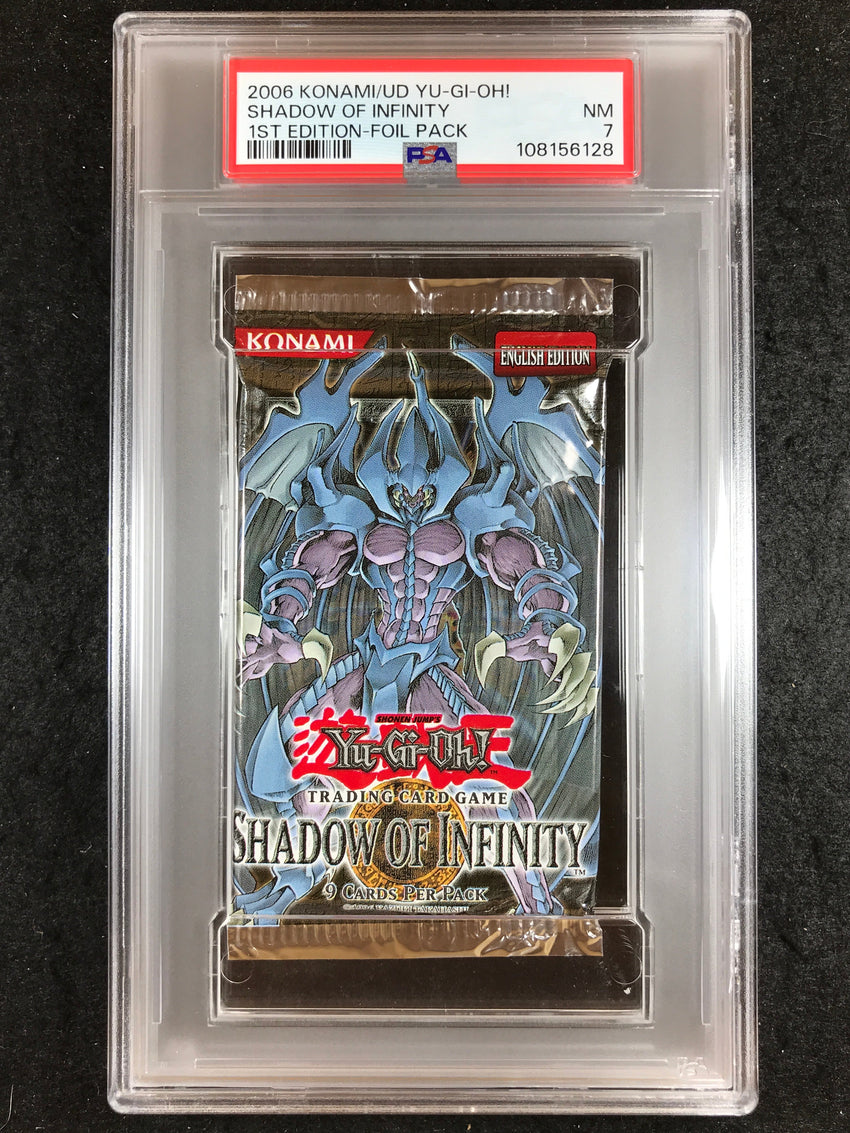 PSA 7 Yu-Gi-Oh 2006 Shadows Of Infinity 1st Edition Booster Pack 128