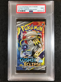 PSA 9 Pokemon Sun & Moon Cosmic Eclipse Booster Pack - Lunala/Solgaleo 142