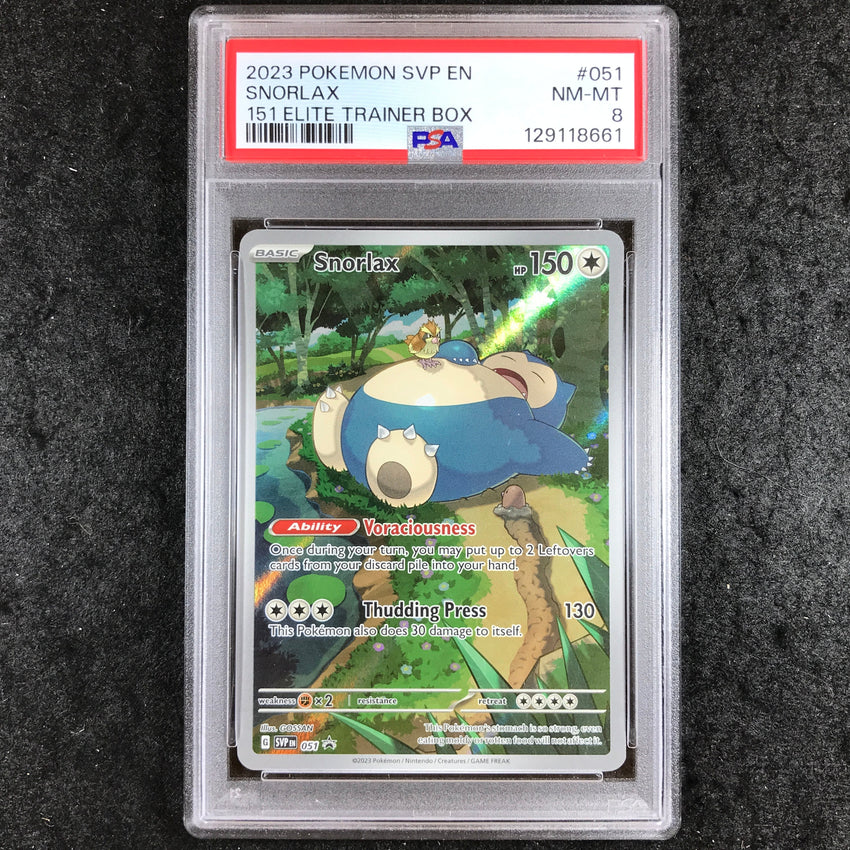 PSA 8 Snorlax - 051 - 151 Elite Trainer Box Promo 661