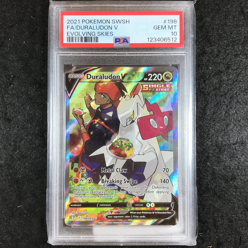 PSA 10 Duraludon V - 198/203 - Full Art Evolving Skies 512