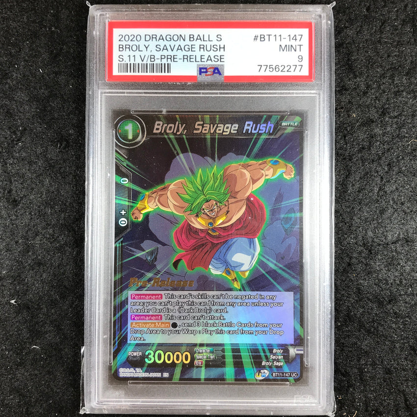 PSA 9 Broly Savage Rush - BT11-147 - Pre-Release Stamped Promo 277