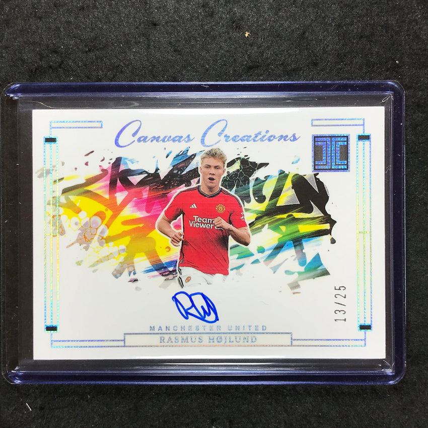 2023-24 Impeccable Soccer RASMUS HOJLUND Canvas Creations Auto Silver 13/25