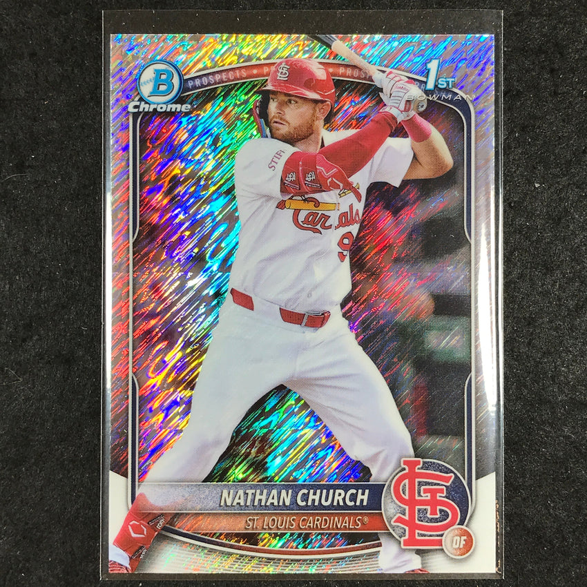 2025 Bowman Chrome NATHAN CHURCH Prospect 1st Bowman Shimmer Refractor #192