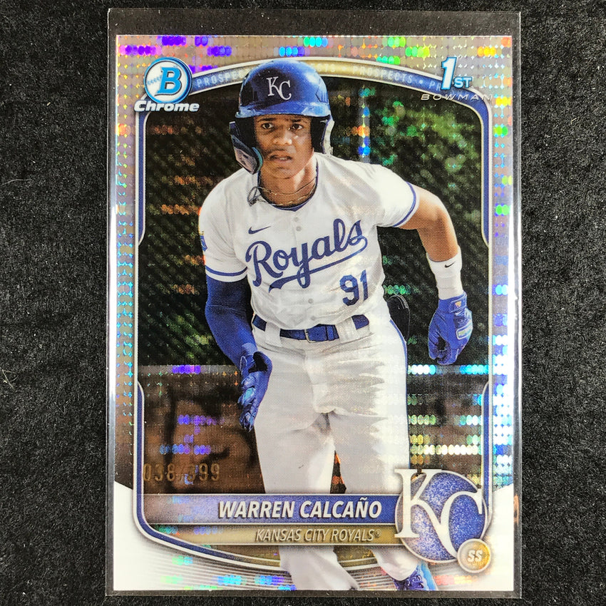 2025 Bowman Chrome WARREN CALCANO Prospect 1st Bowman Pulsar 38/399 #185