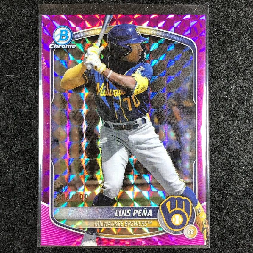 2025 Bowman Chrome LUIS PENA Prospect Fuchsia Geometric 294/299 #239