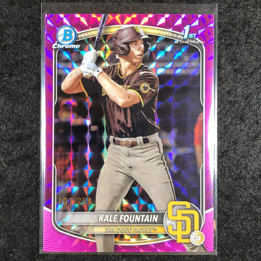 2025 Bowman Chrome KALE FOUNTAIN Prospect 1st Bowman Fuchsia Geometric 101/299