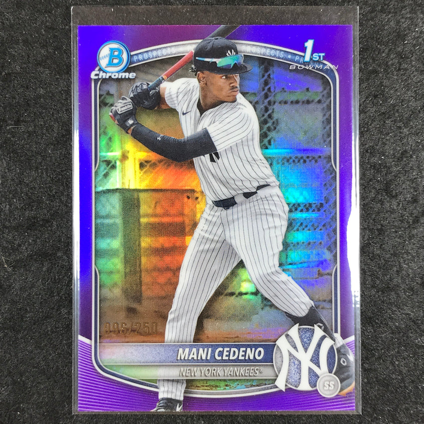 2025 Bowman Chrome MANI CEDENO Prospect 1st Bowman Purple 96/250 #199