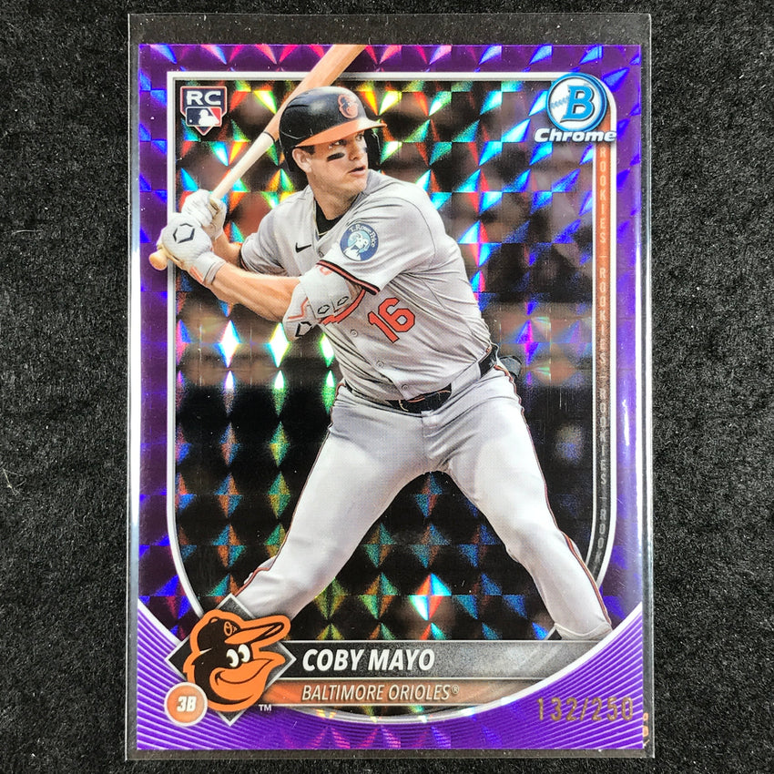 2025 Bowman Chrome COBY MAYO Rookie Base Purple Geometric 132/250 #83