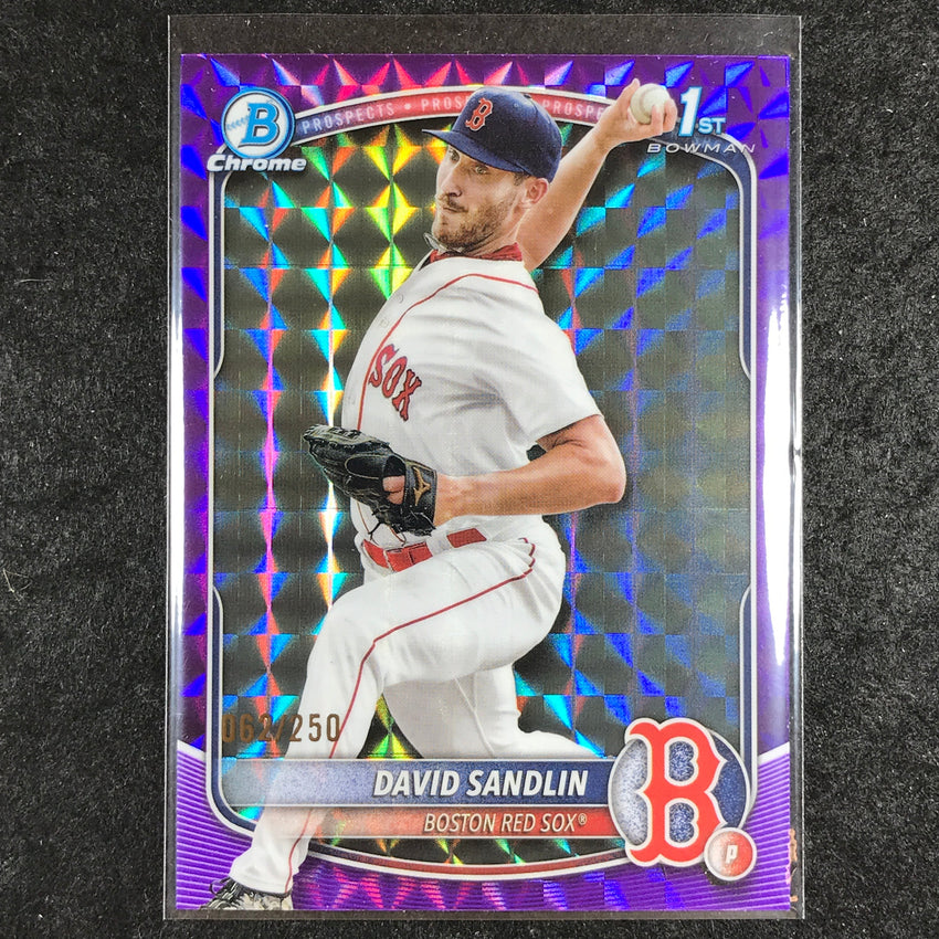 2025 Bowman Chrome DAVID SANDLIN Prospect 1st Bowman Purple Geometric 62/250