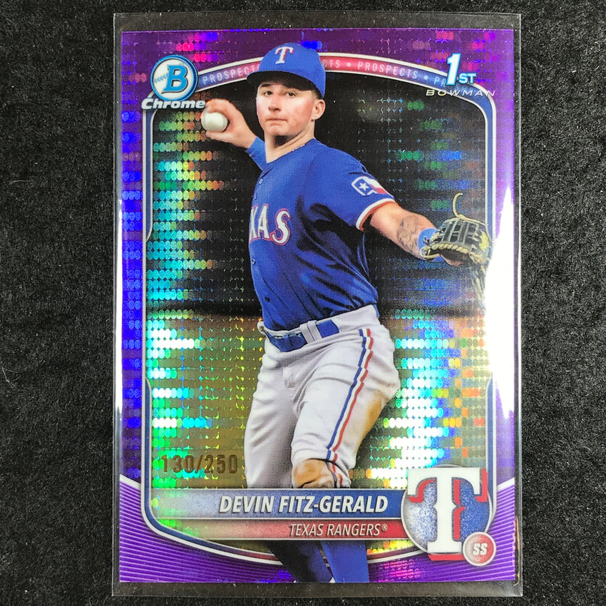2025 Bowman Chrome DEVIN FITZ-GERALD Prospect 1st Bowman Purple Pulsar 130/250