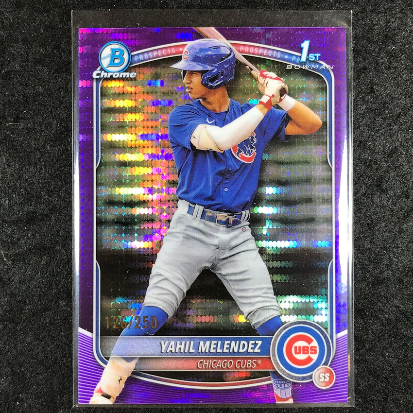 2025 Bowman Chrome YAHIL MELENDEZ Prospect 1st Bowman Purple Pulsar 126/250 #222