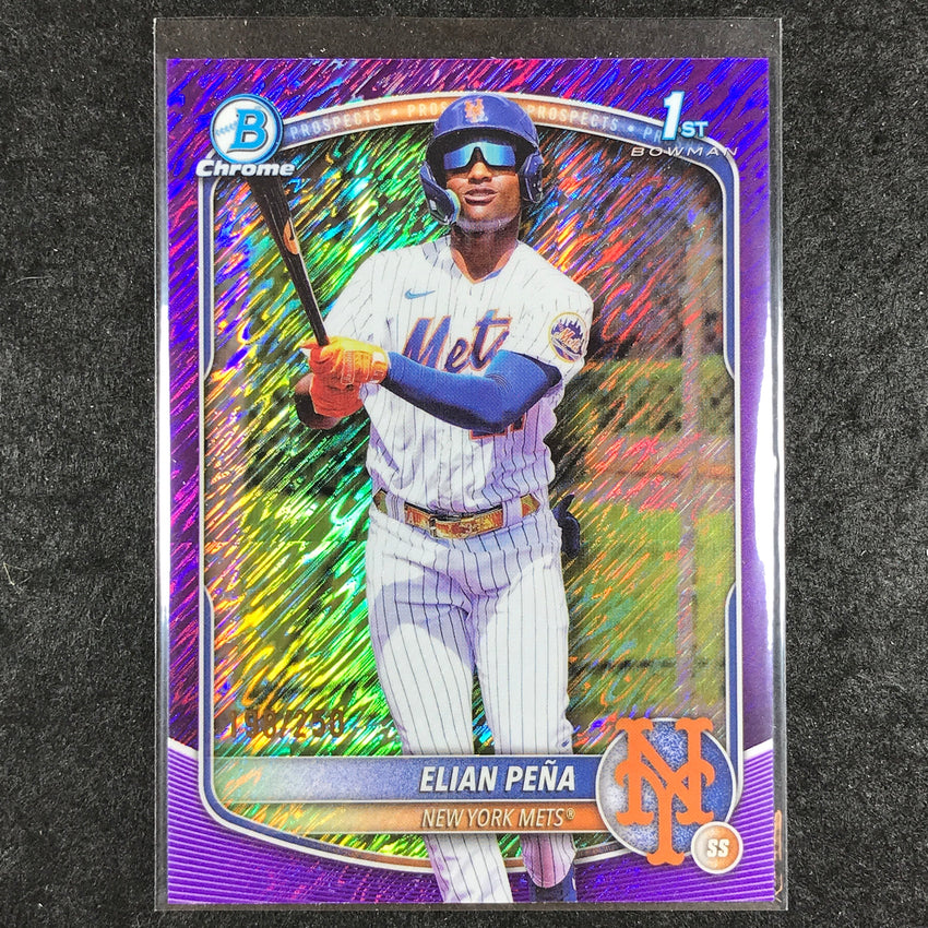 2025 Bowman Chrome ELIAN PENA Prospect 1st Bowman Purple Shimmer 198/250 #155