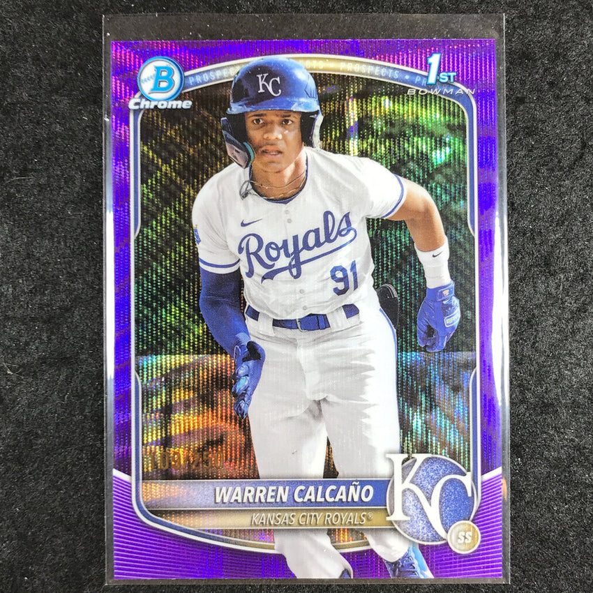 2025 Bowman Chrome WARREN CALCANO Prospect 1st Bowman Purple Wave 109/250 #185