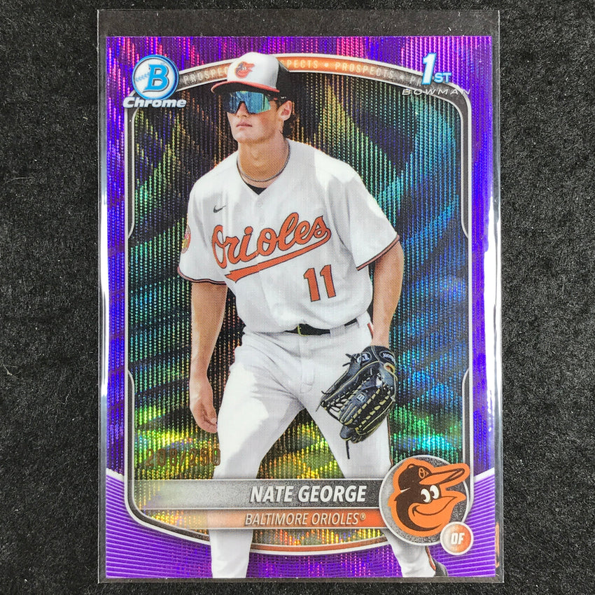 2025 Bowman Chrome NATE GEORGE Prospect 1st Bowman Purple Wave 208/250 #184