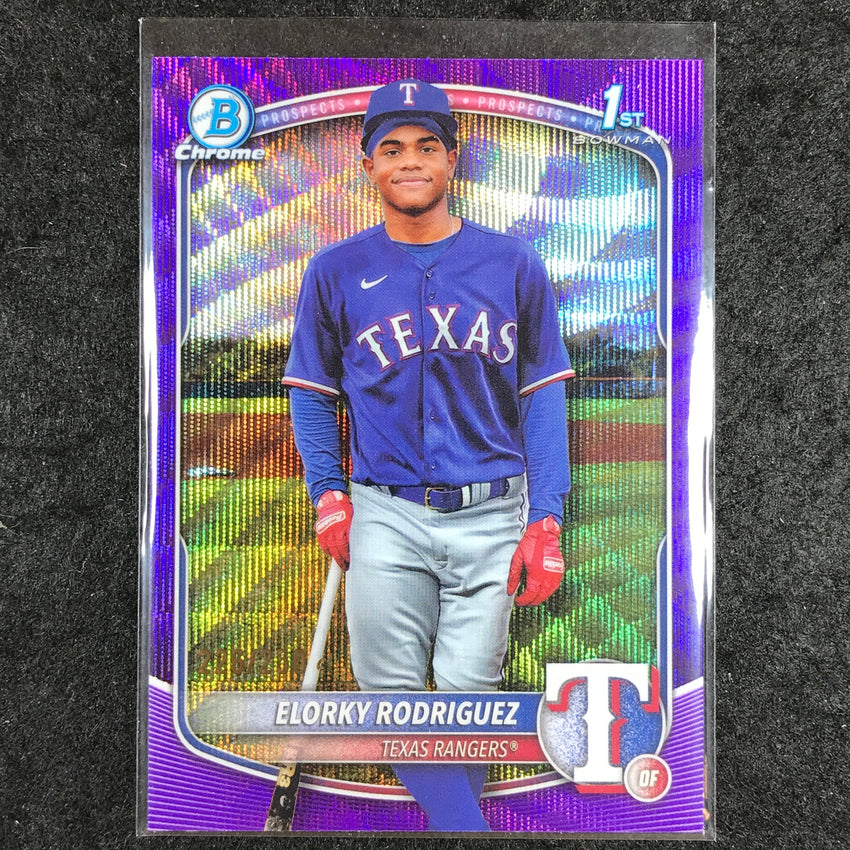 2025 Bowman Chrome ELORKY RODRIGUEZ Prospect 1st Bowman Purple Wave 226/250 #186