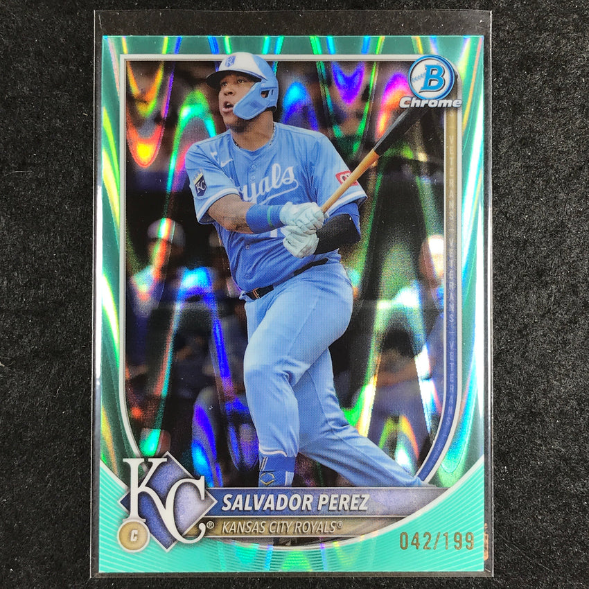 2025 Bowman Chrome SALVADOR PEREZ Base Aqua Raywave 42/199 #23