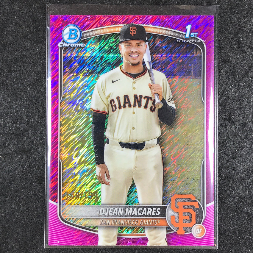 2025 Bowman Chrome DJEAN MACARES Prospect 1st Bowman Fuchsia Shimmer 148/199