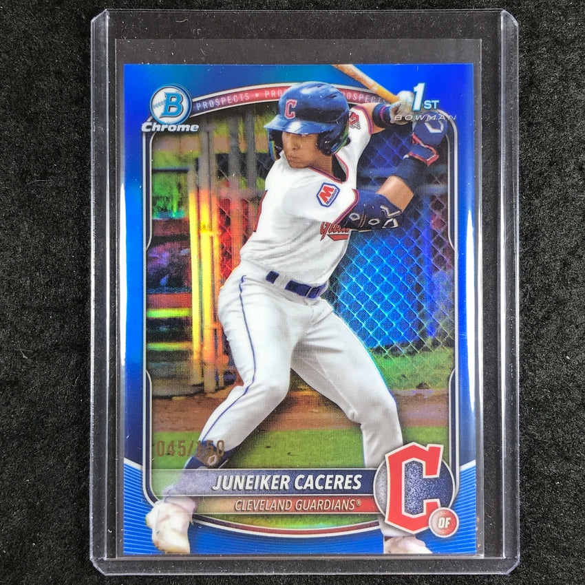 2025 Bowman Chrome JUNEIKER CACERES Prospect 1st Bowman Blue 45/150 #231